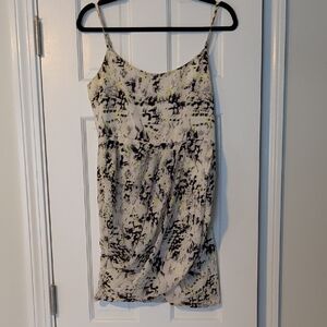 Ladakh Abstract Black/White/Lime Green Dress